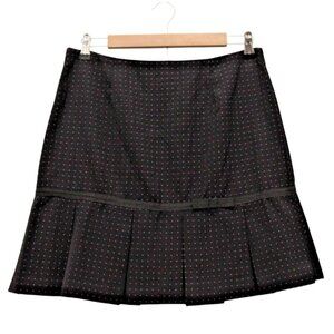 Vintage Y2K Mini Skirt Size 10 Black Polka Dot Preppy Retro Pleated Goth 90s